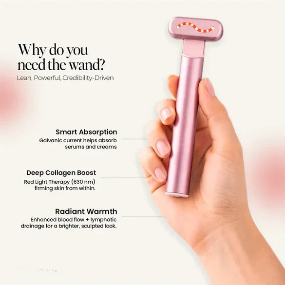 Close-up of skincare wand LED treatment head